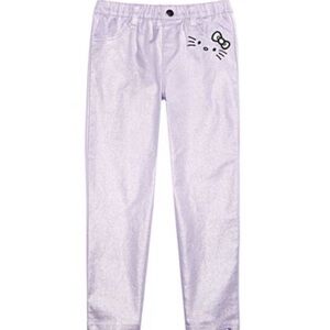 Hello Kitty Girls Purple Sparly Metallic Pants 6